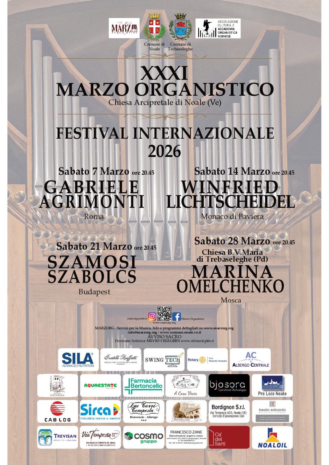 MARZO ORGANISTICO – 31^ ed. FESTIVAL INTERNAZIONALE 2026