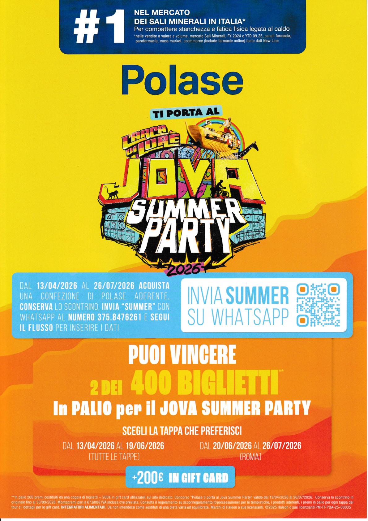 Concorso: JOVA Summer Party